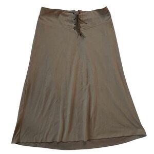Vintage Just Kidding Lace Up Brown Skirt Made In USA